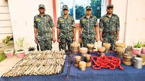 पुलिस ने बरामद किए गए 100 किलो बारूद, बड़ी नक्सली साज़िश नाकाम