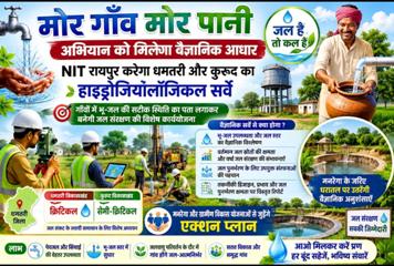 “मोर गाँव मोर पानी” को मिलेगा वैज्ञानिक आधार, एनआईटी रायपुर करेगा भू-जल का विस्तृत सर्वे; धमतरी-कुरूद में जल संकट के स्थायी समाधान की तैयारी