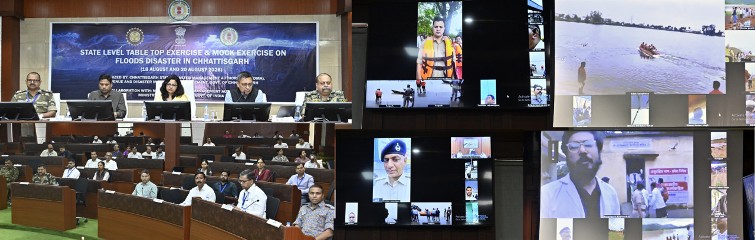 बाढ़ से निपटने छत्तीसगढ़ के सभी 33 जिलों में व्यापक मॉक ड्रिल, परखी गई आपदा प्रबंधन की जमीनी तैयारियां