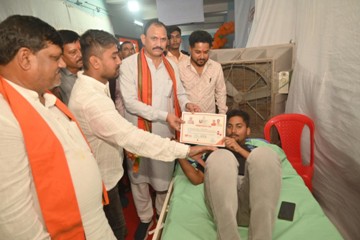 स्वास्थ्य मंत्री श्याम बिहारी जायसवाल ने किया सेवा संकल्प अभियान के मेगा हेल्थ कैंप का शुभारंभ